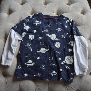 Carter's Navy/White Space Longsleeve Tee